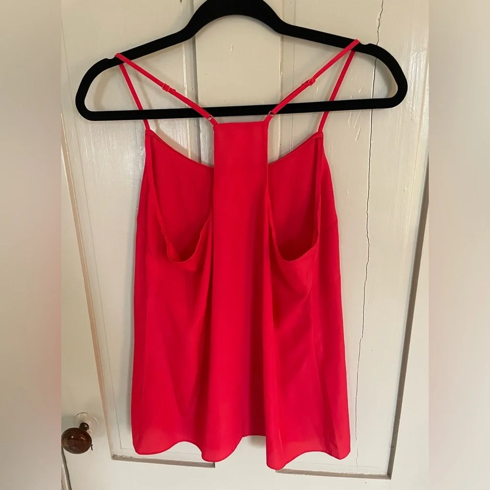 J. Crew Brilliant Red Camisole Tank Top Adjustable Straps Comfy Airy Summer Work - Picture 5 of 6
